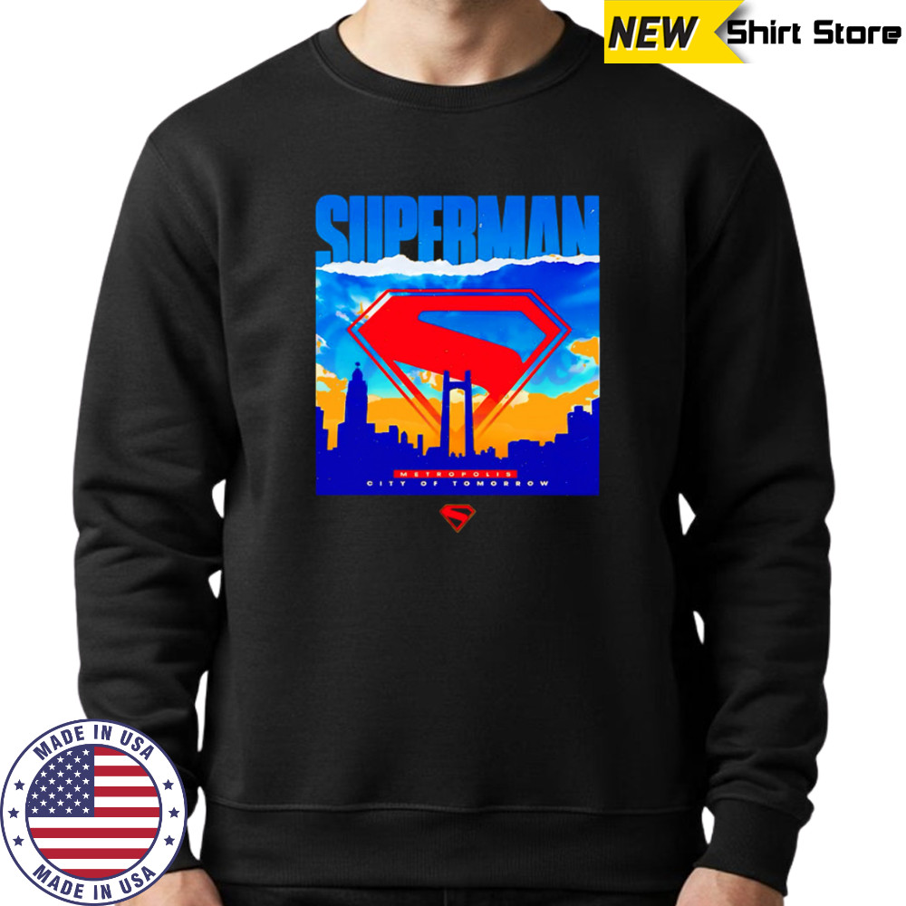 Superman metropolis city of tomorrow ripped poster shirt Sweatshirt