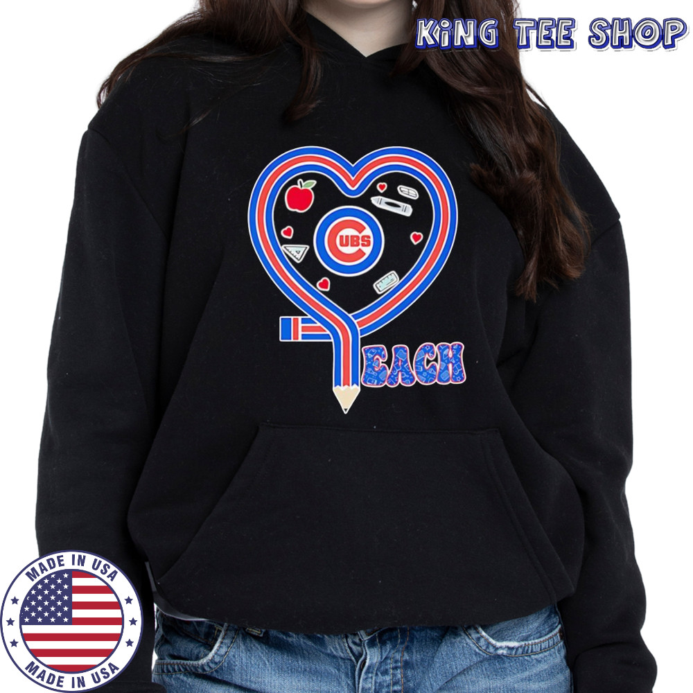 Teach heart Chicago Cubs logo shirt Hoodie