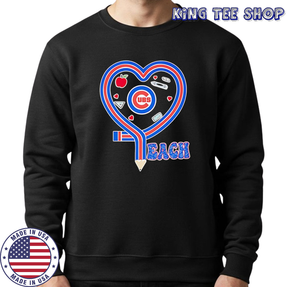 Teach heart Chicago Cubs logo shirt Sweatshirt