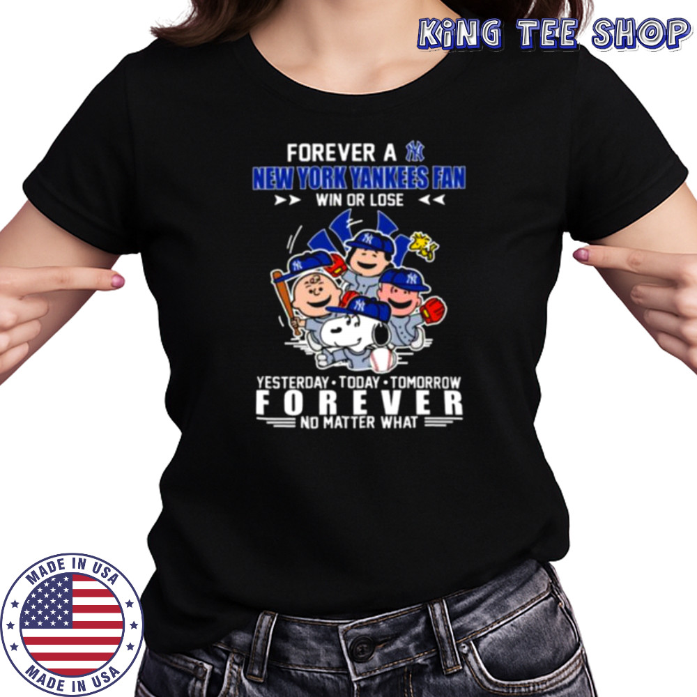 The Peanuts Characters Forever A New York Yankees Fan Win Or Lose shirt Women's T-shirt