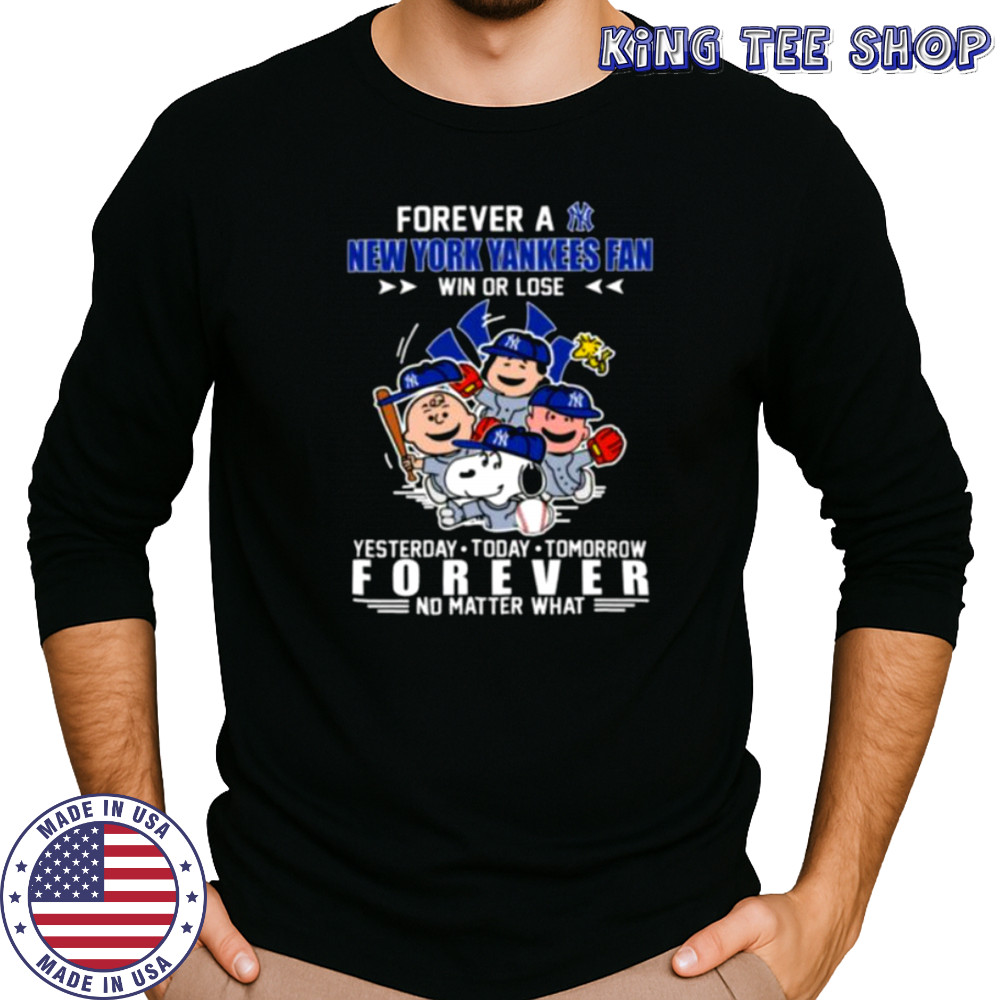 The Peanuts Characters Forever A New York Yankees Fan Win Or Lose shirt Long Sleeved