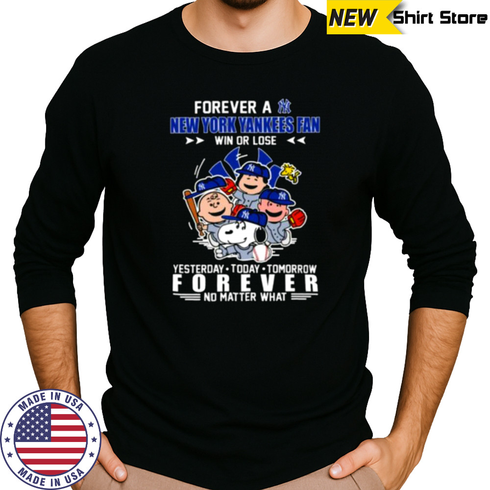 The Peanuts Characters Forever A New York Yankees Fan Win Or Lose shirt Long Sleeved
