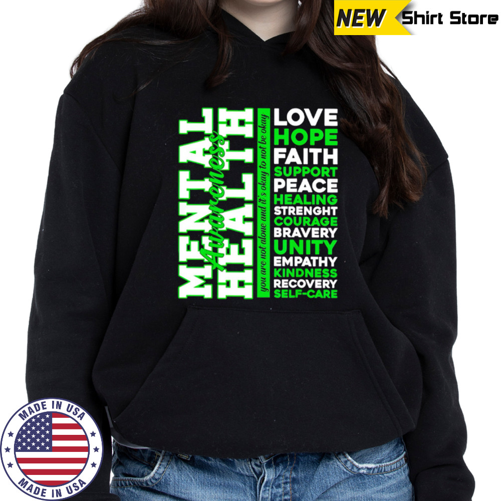 Top Positive Green Words Mental Health Awareness Classic shirt Hoodie