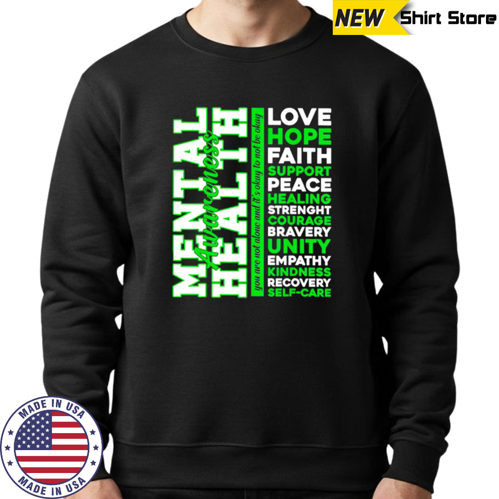 Top Positive Green Words Mental Health Awareness Classic shirt Sweatshirt