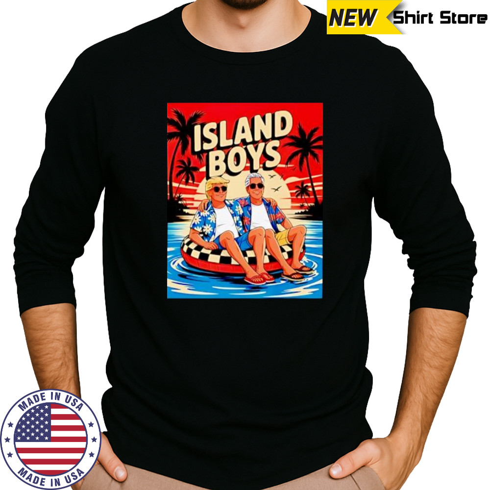 Trump Epstein Island Boys sunset shirt Long Sleeved