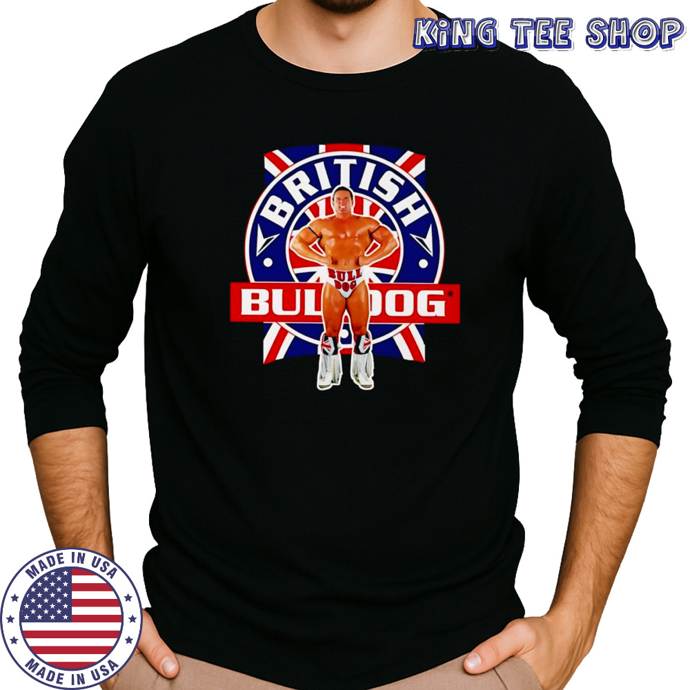 British Bulldog Flag pose shirt Long Sleeved