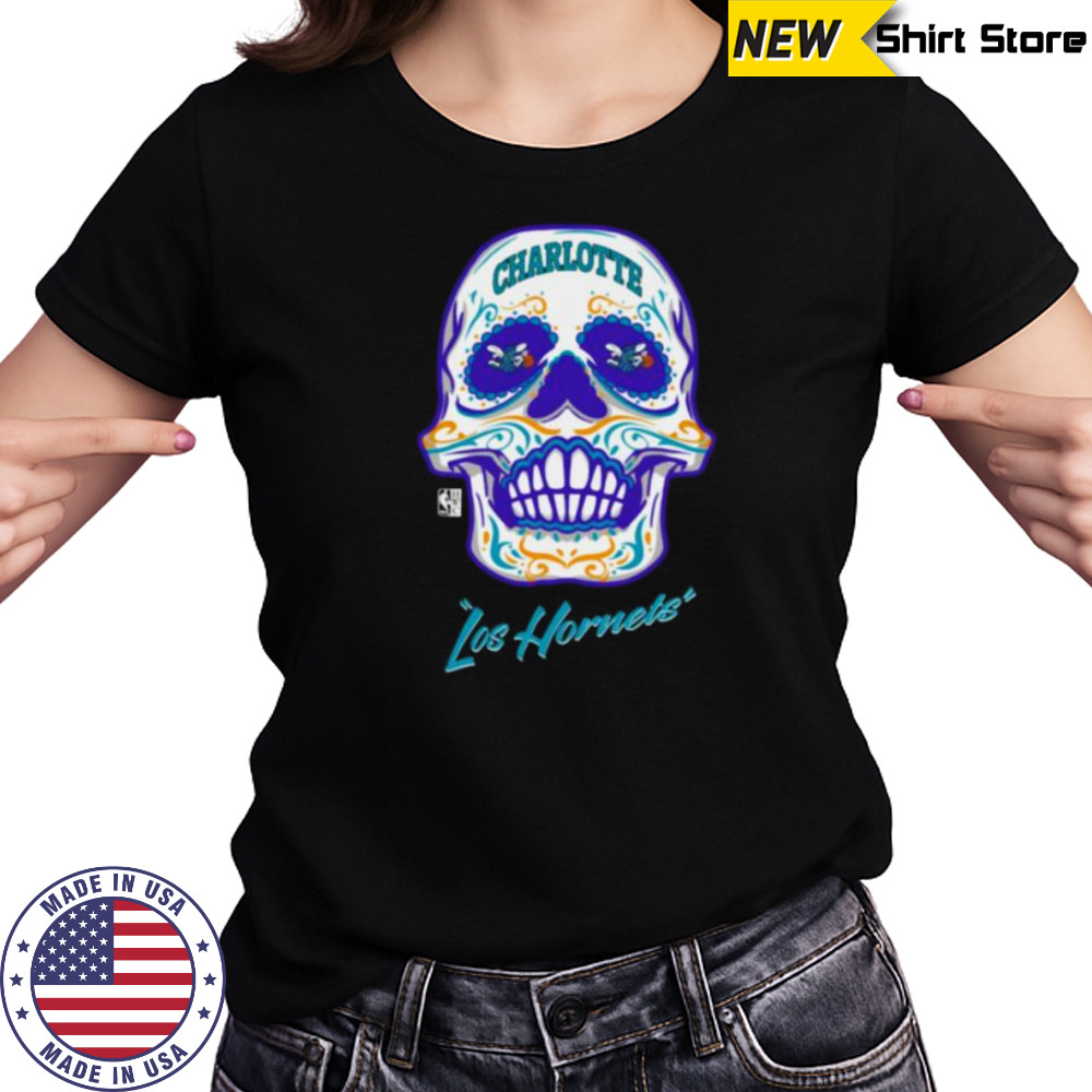 Charlotte Hornets Mitchell & Ness Hardwood Classics Sugar Skull Hometown Shirt Women's T-shirt