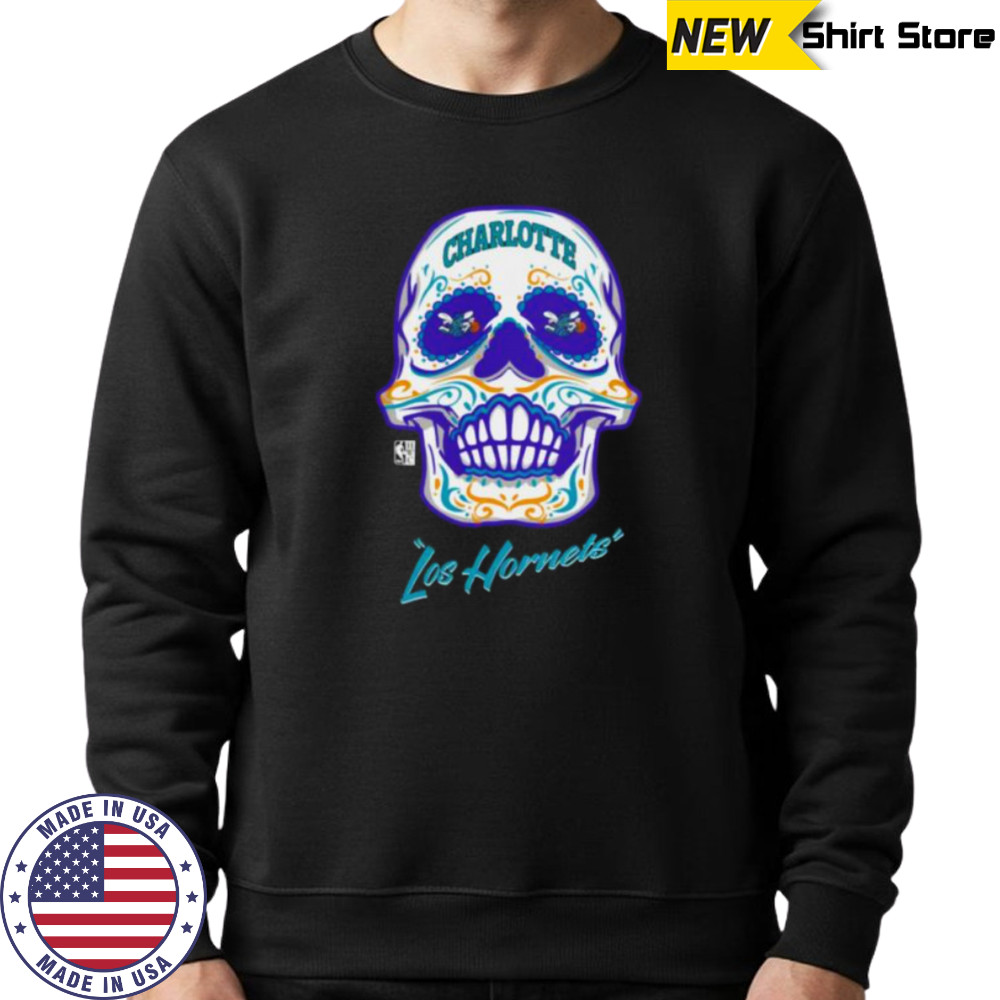 Charlotte Hornets Mitchell & Ness Hardwood Classics Sugar Skull Hometown Shirt Sweatshirt