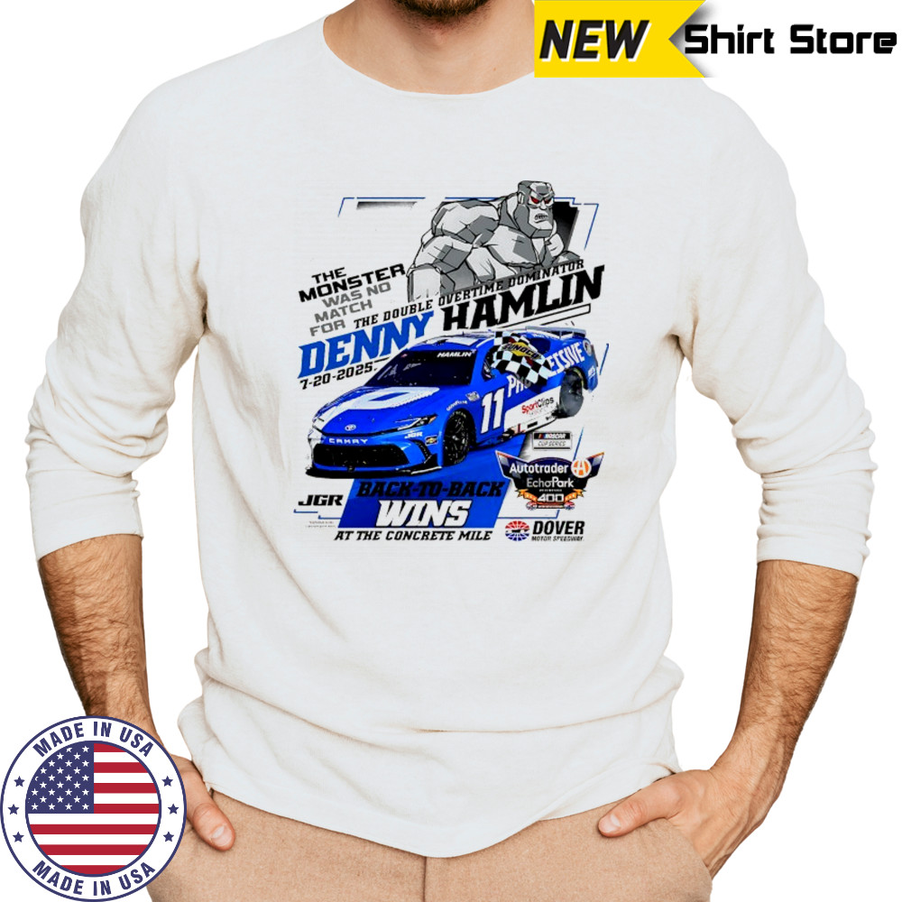 Denny Hamlin Checkered Flag Sports 2025 Autotrader EchoPark Automotive 400 Race Win back to back wins shirt Long Sleeved