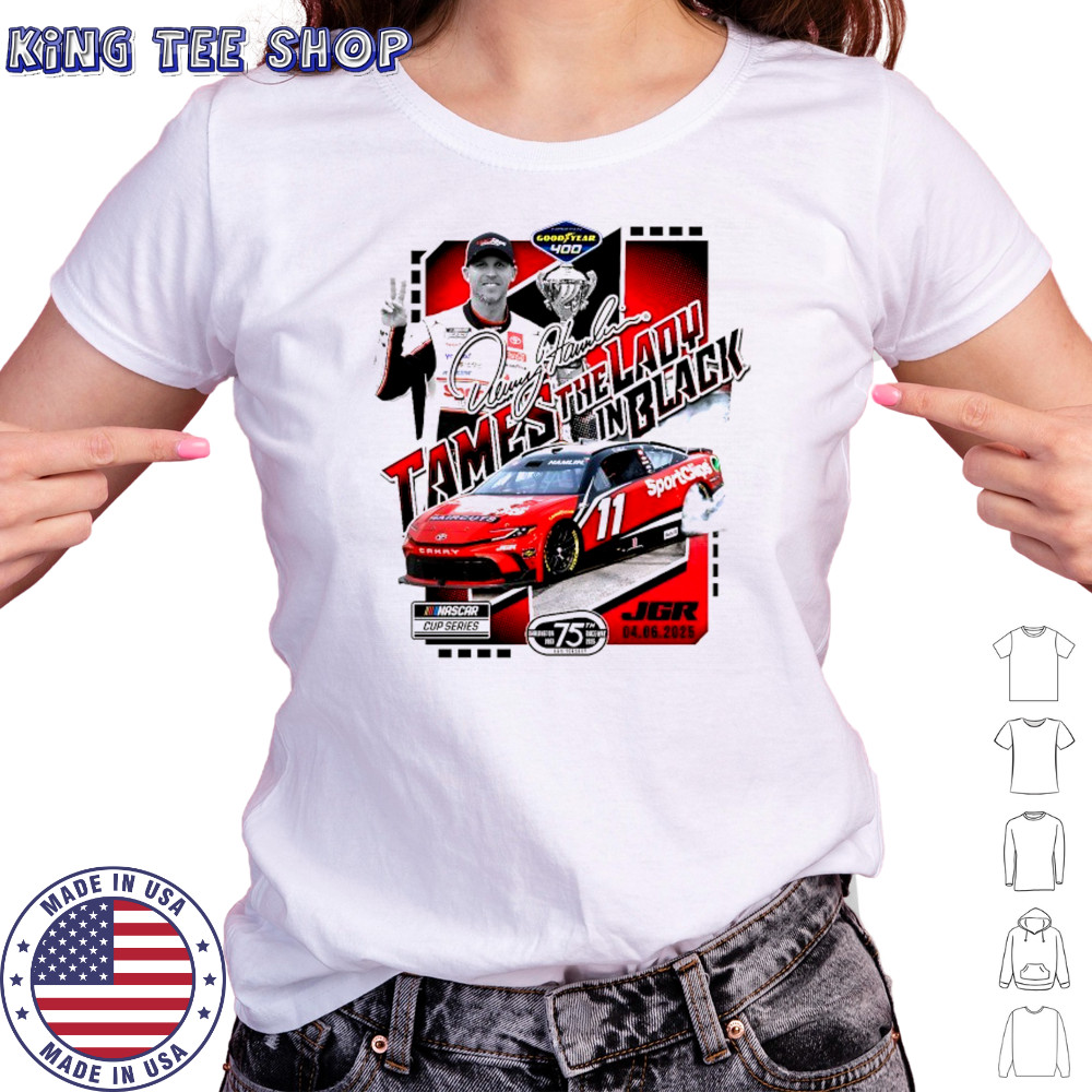 Denny Hamlin Checkered Flag Sports 2025 Goodyear 400 Race Winner signature shirt Women's T-shirt