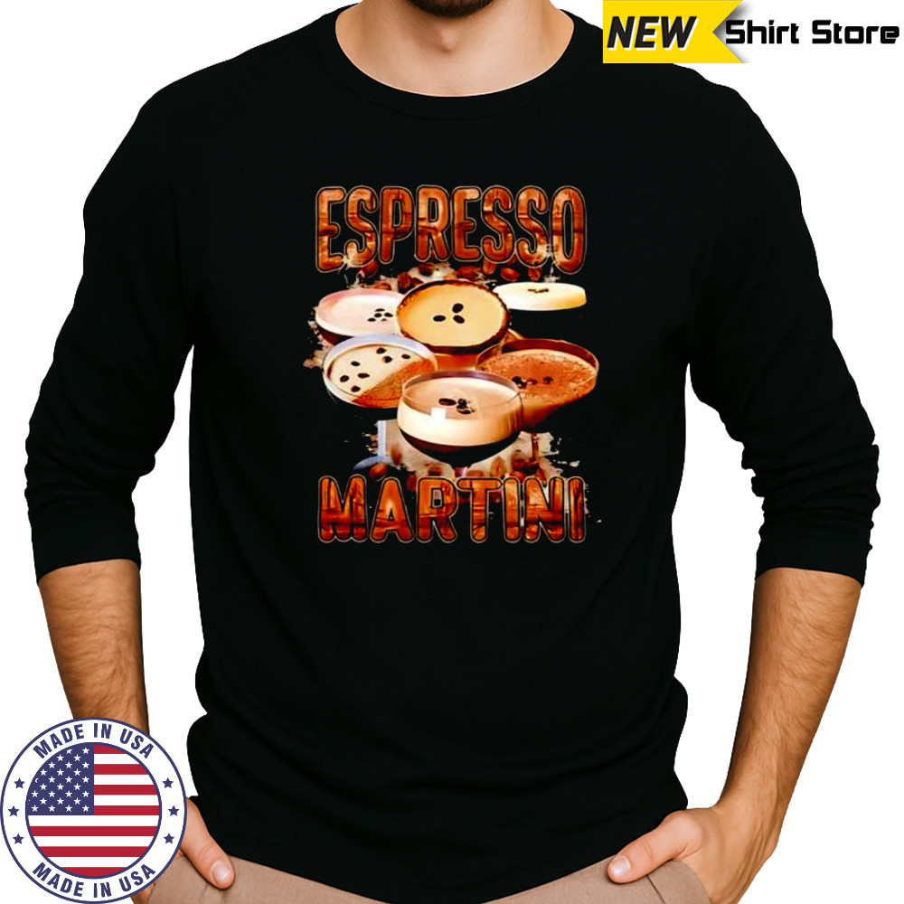Espresso Martini cocktail retro shirt Long Sleeved
