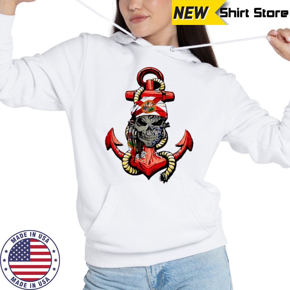 Florida Jolly Roger Short Sleeve Performance shirt Hoodie