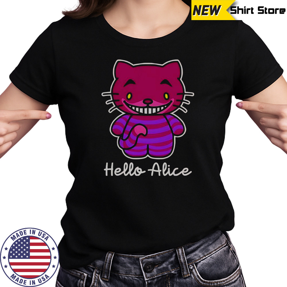Hello Alice Cheshire Cat Hello Kitty Alice In The Wonderland T-Shirt Women's T-shirt