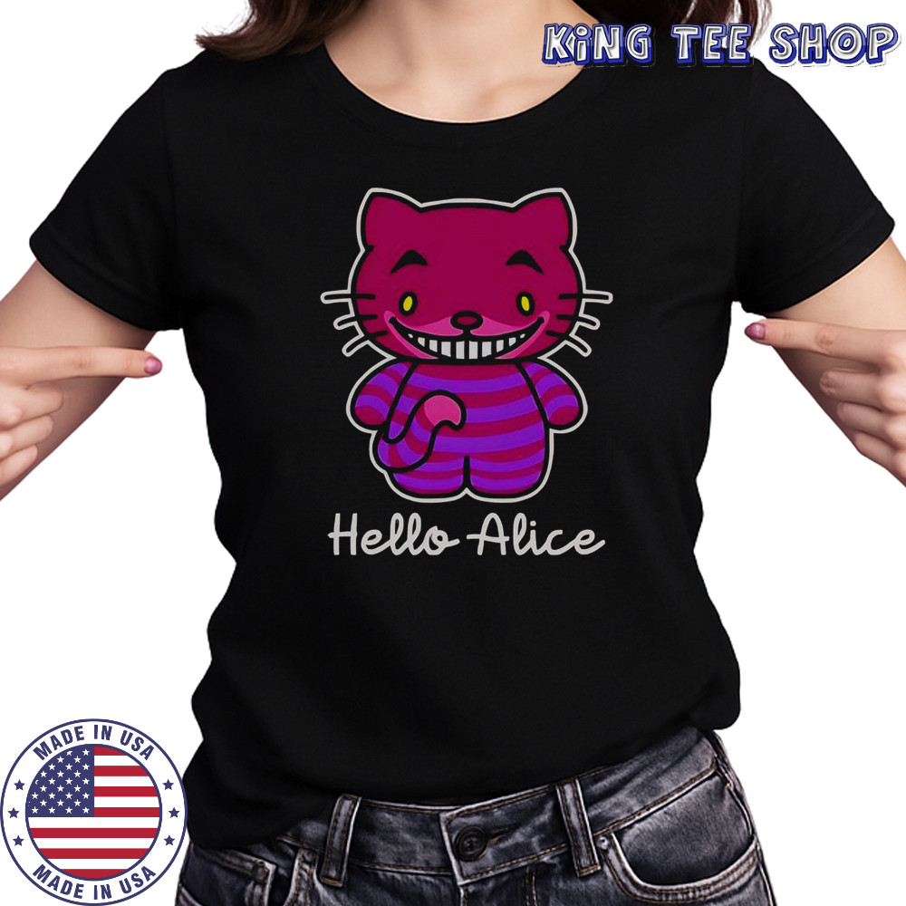 Hello Alice Cheshire Cat Hello Kitty Alice In The Wonderland T-Shirt Women's T-shirt
