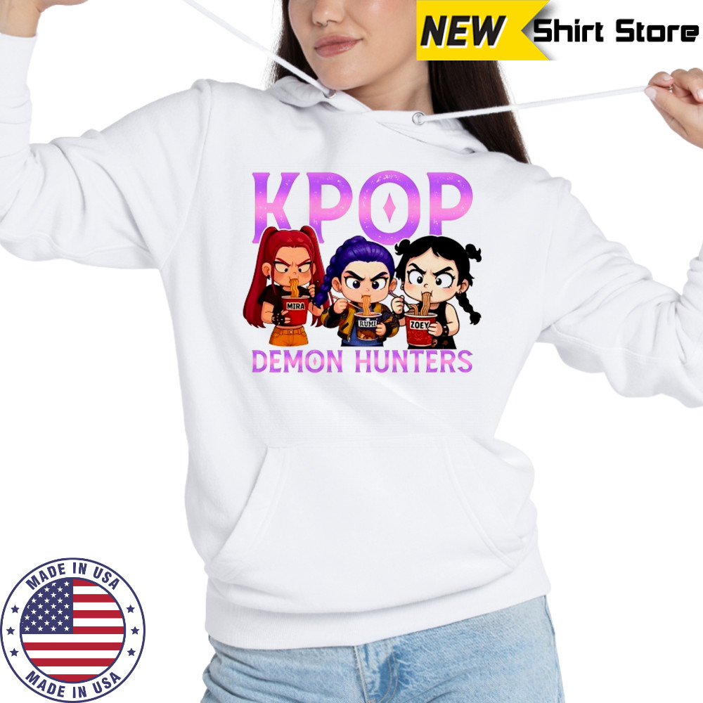 Kpop Demon Hunters eat Ramen chibi shirt Hoodie