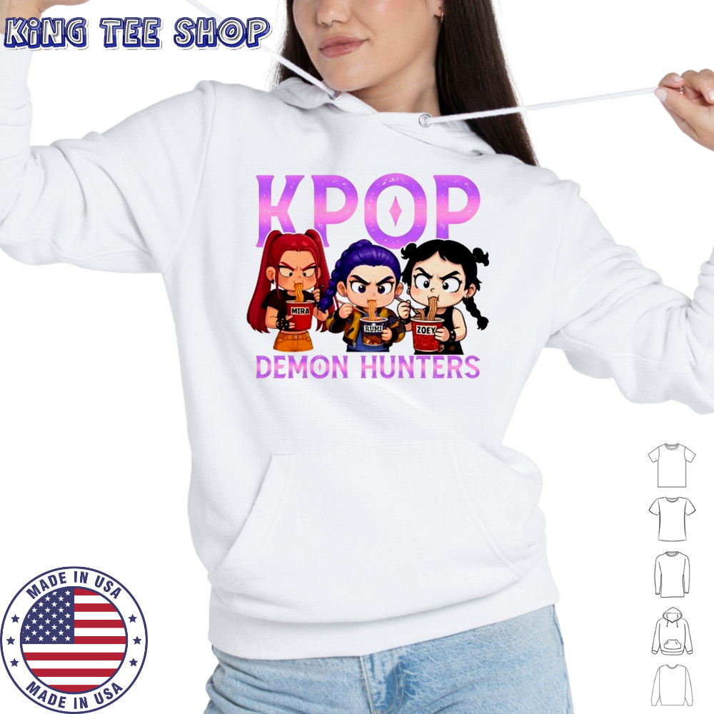 Kpop Demon Hunters eat Ramen chibi shirt Hoodie