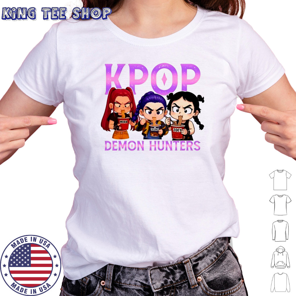 Kpop Demon Hunters eat Ramen chibi shirt Women's T-shirt