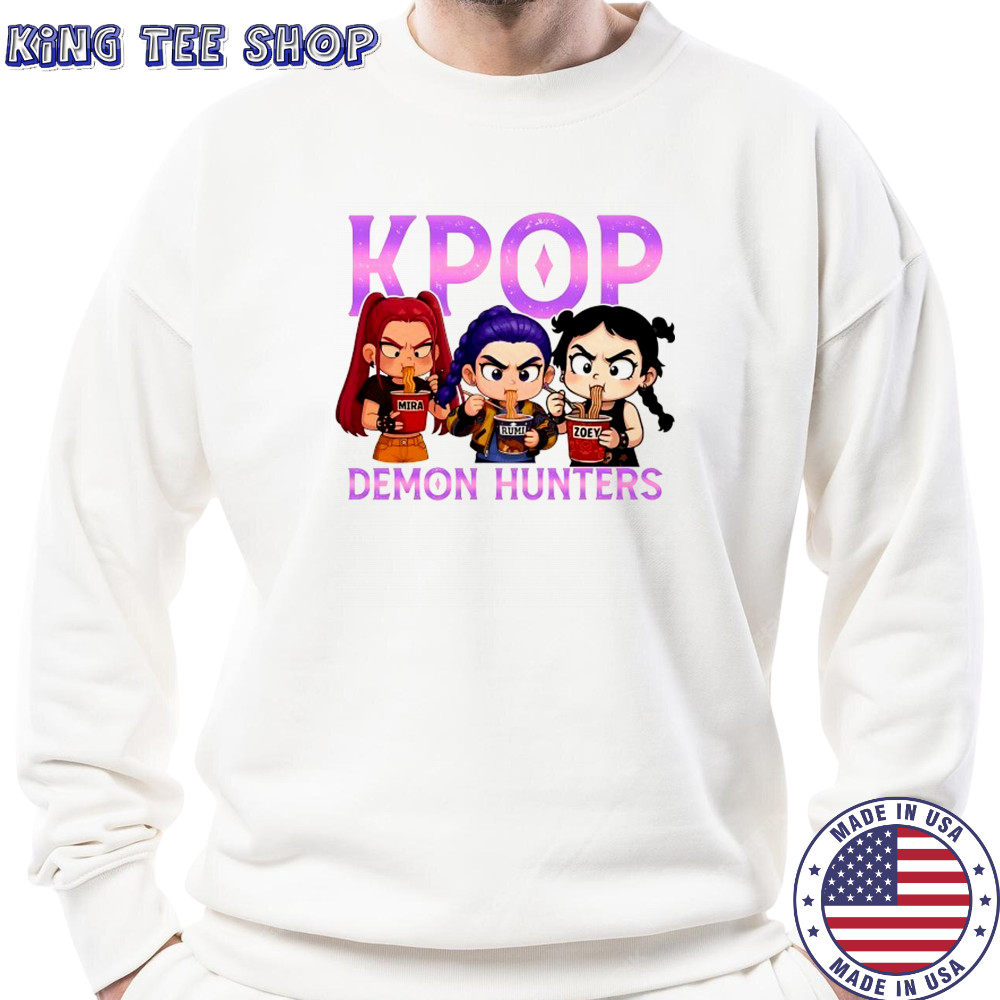 Kpop Demon Hunters eat Ramen chibi shirt Sweatshirt