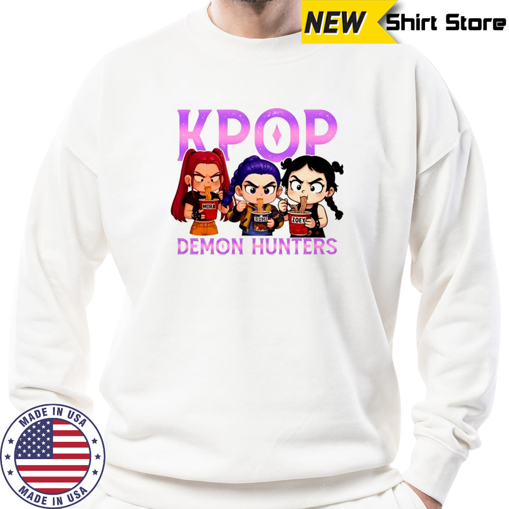 Kpop Demon Hunters eat Ramen chibi shirt Sweatshirt