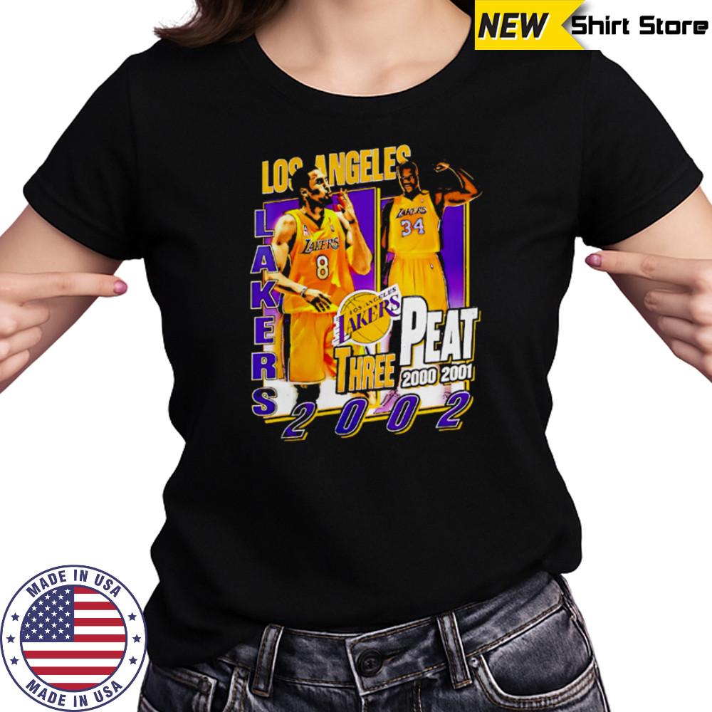 Los Angeles Lakers three Peat 2000-200-2002 Kobe and Shaq shirt Women's T-shirt