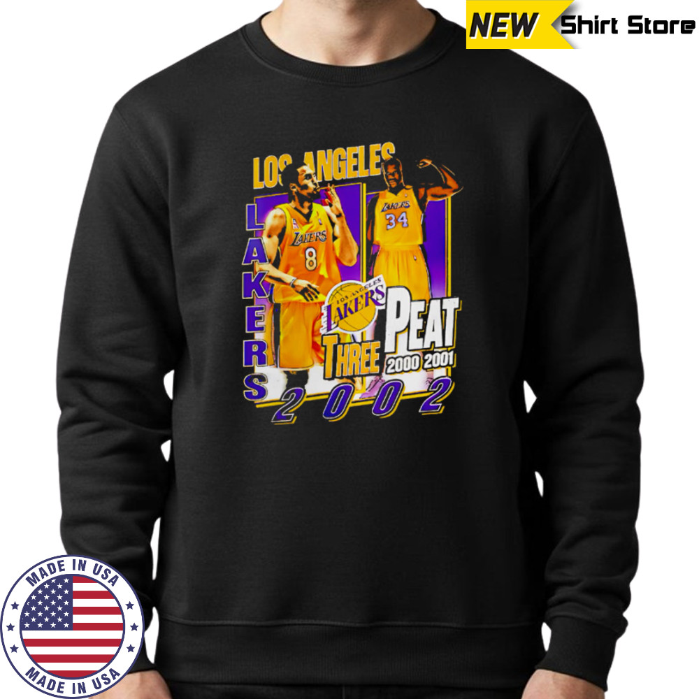 Los Angeles Lakers three Peat 2000-200-2002 Kobe and Shaq shirt Sweatshirt