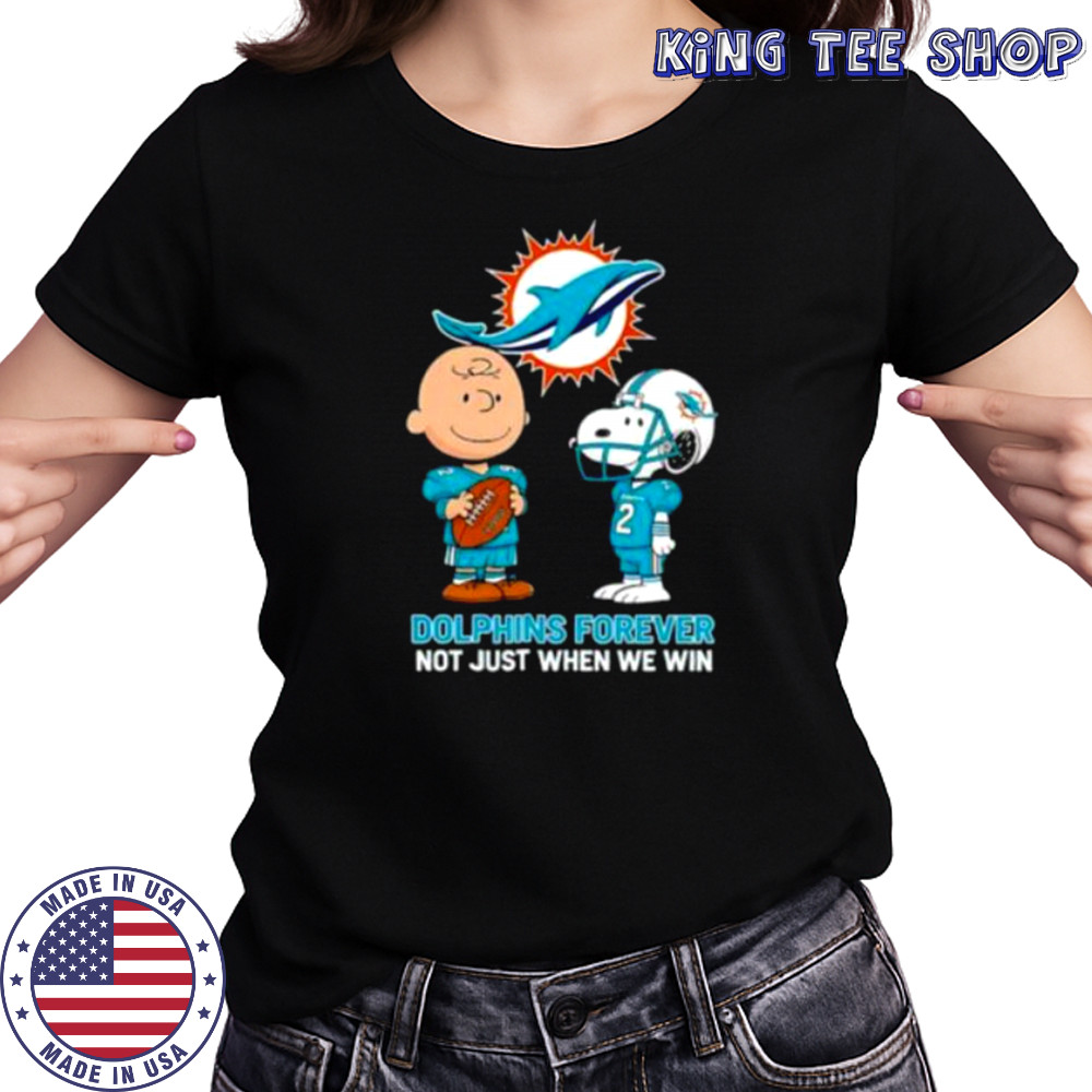 Miami Dolphins Charlie Brown Snoopy Dolphins Forever Not Just When We Win shirt Women's T-shirt
