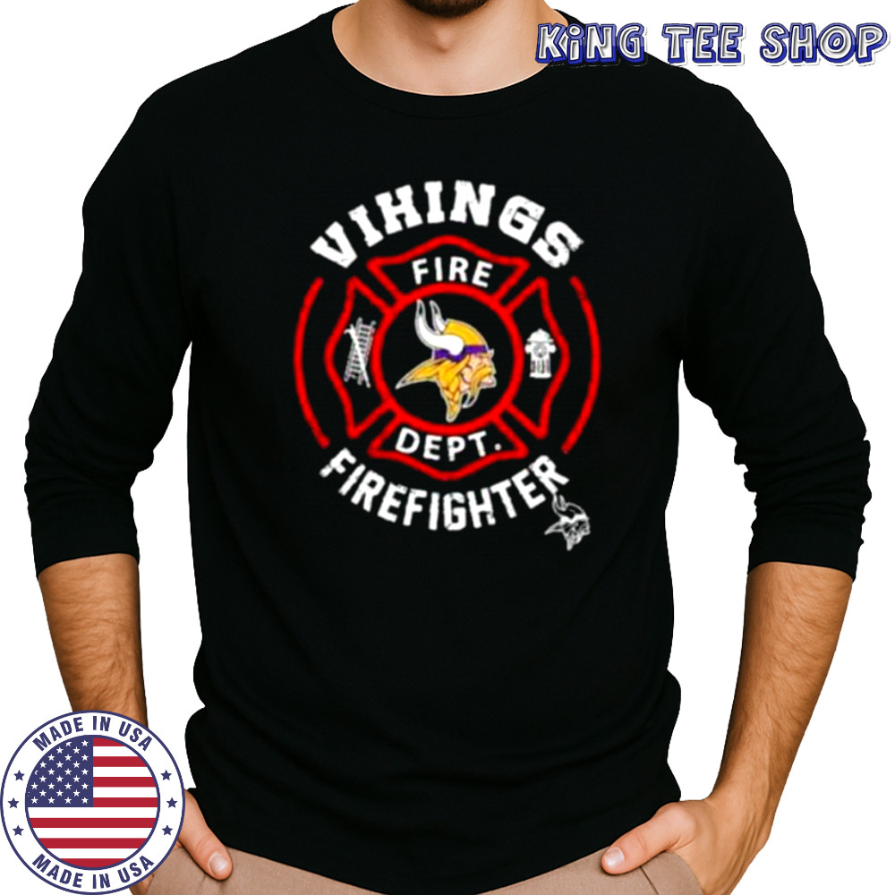 NFL Minnesota Vikings Football Team Fire Fighter Shirt Long Sleeved