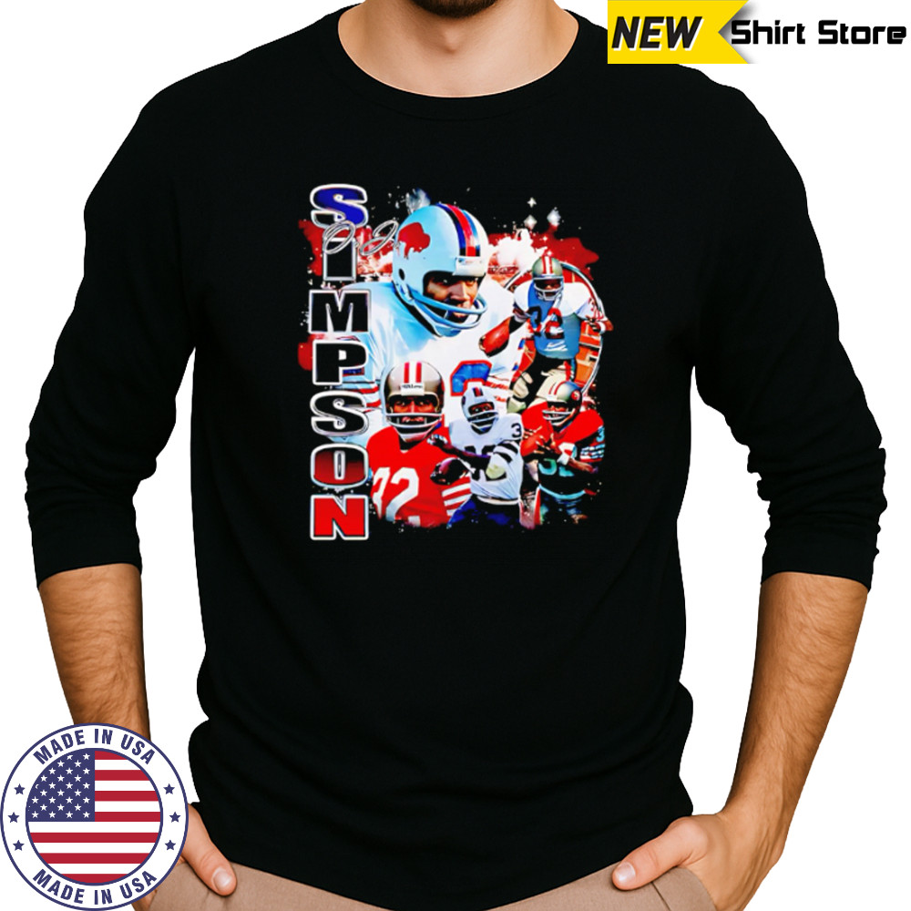 OJ Simpson 90s Style NFL shirt Long Sleeved