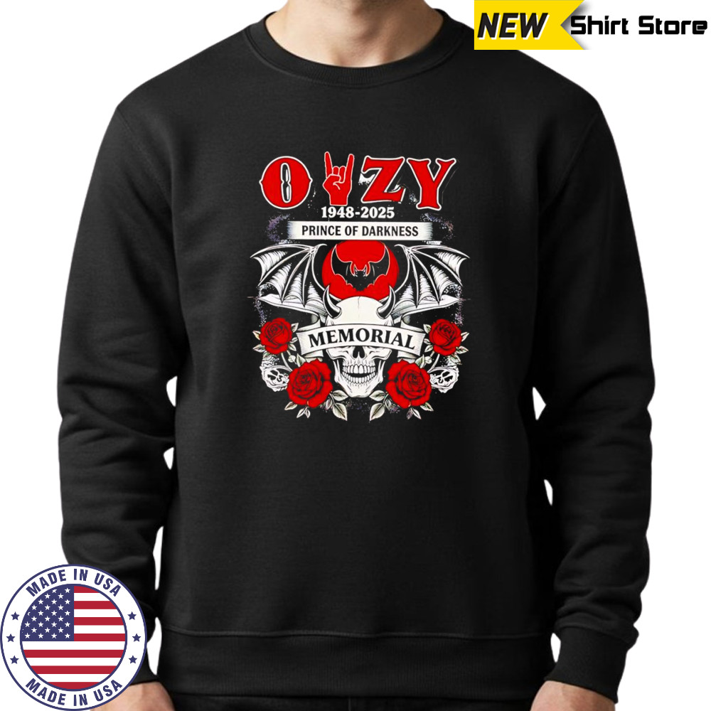 Ozzy 1948 2025 Prince of darkness memorial shirt Sweatshirt