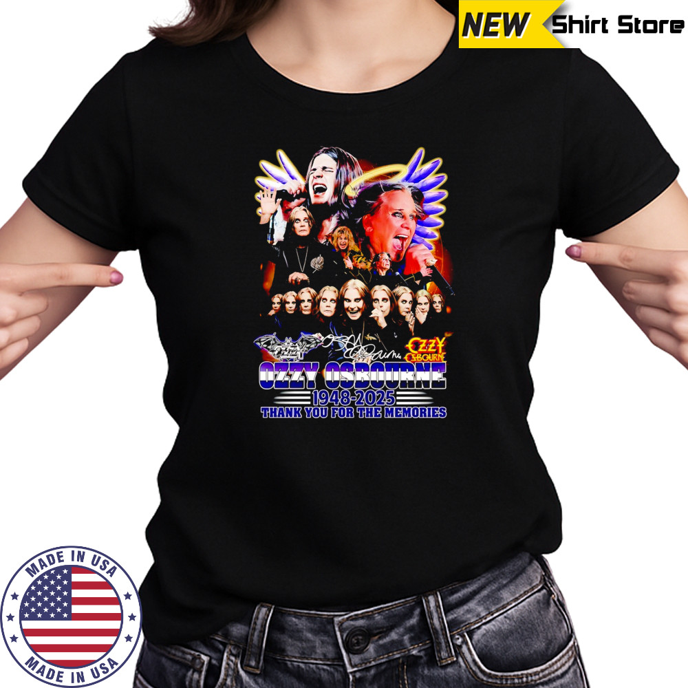 Ozzy Osbourne 1948 2025 thank you for the memories signature shirt Women's T-shirt