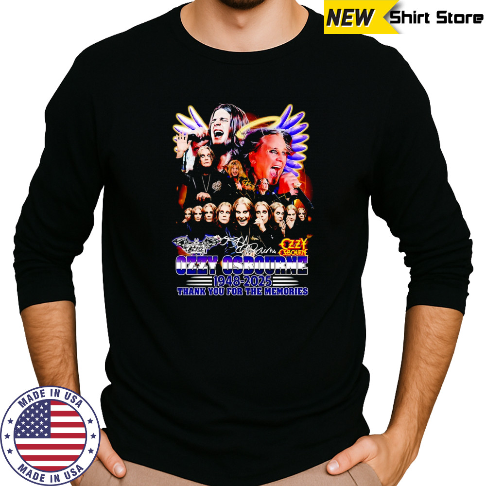 Ozzy Osbourne 1948 2025 thank you for the memories signature shirt Long Sleeved