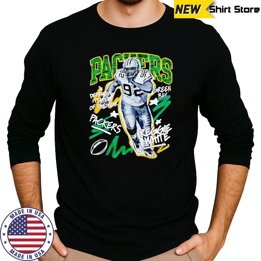 Reggie White Green Bay Packers chalked up player graphic shirt Long Sleeved