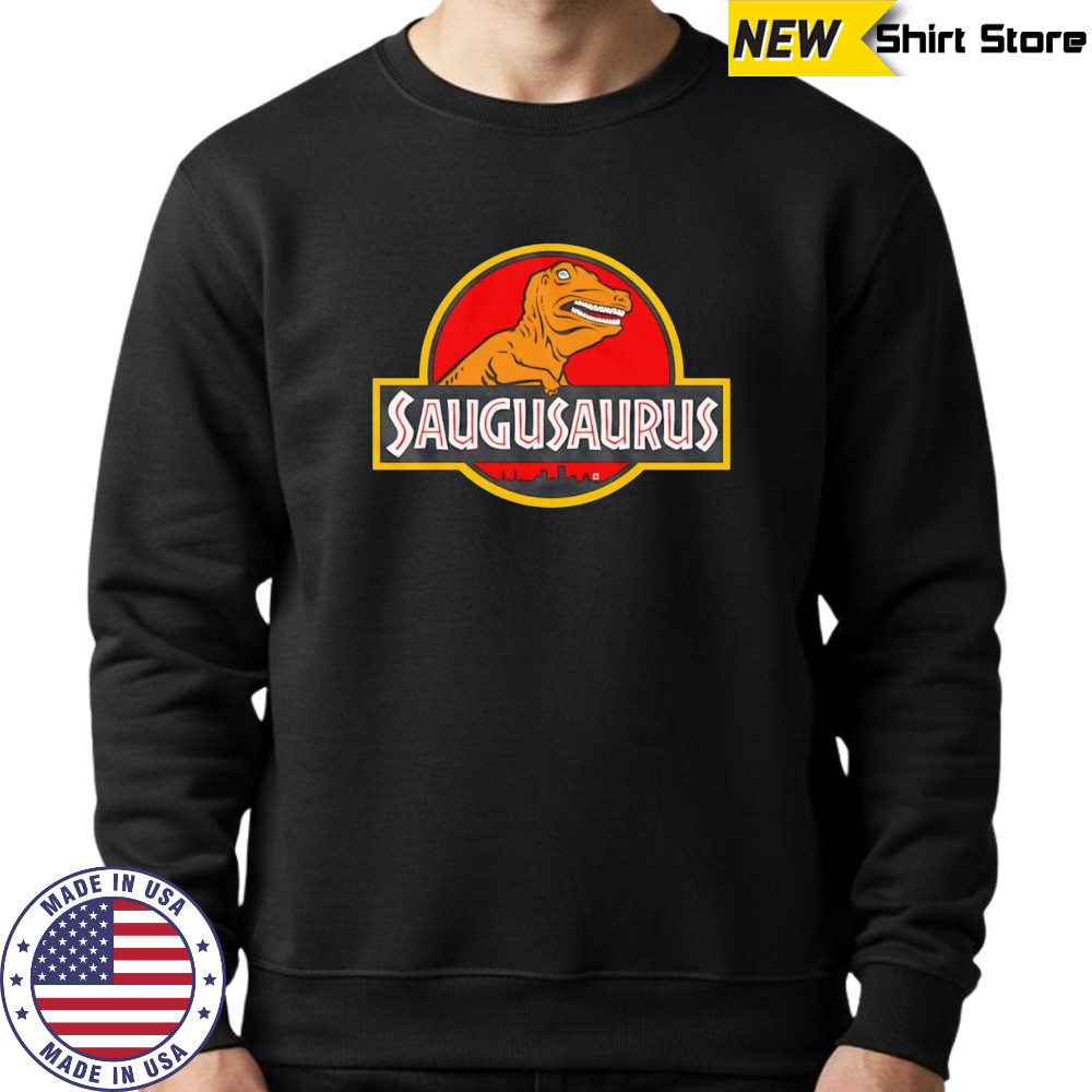 Saugusaurus Orange Dinosaur logo shirt Sweatshirt