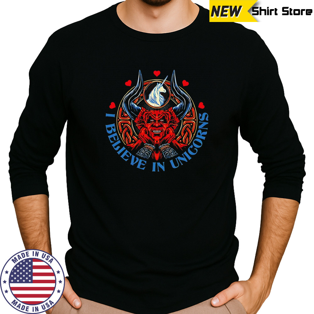 The Lord of Darkness Legend I believe in unicorns shirt Long Sleeved