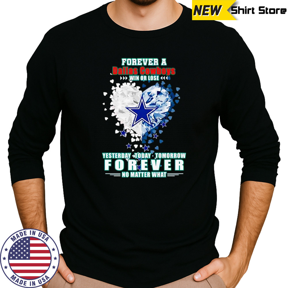 Forever a Dallas Cowboys win or lose yesterday today tomorrow forever no matter what shirt Long Sleeved
