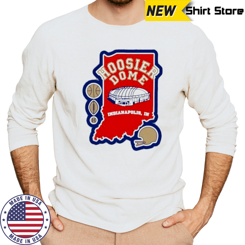 Hoosier Dome Indianapolis In Football map shirt Long Sleeved