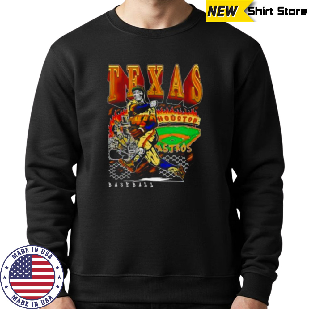 Houston Texas Baseball player skeleton art shirt Sweatshirt