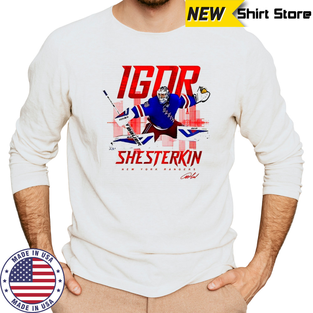 Igor Shesterkin New York Rangers skyline signature shirt Long Sleeved