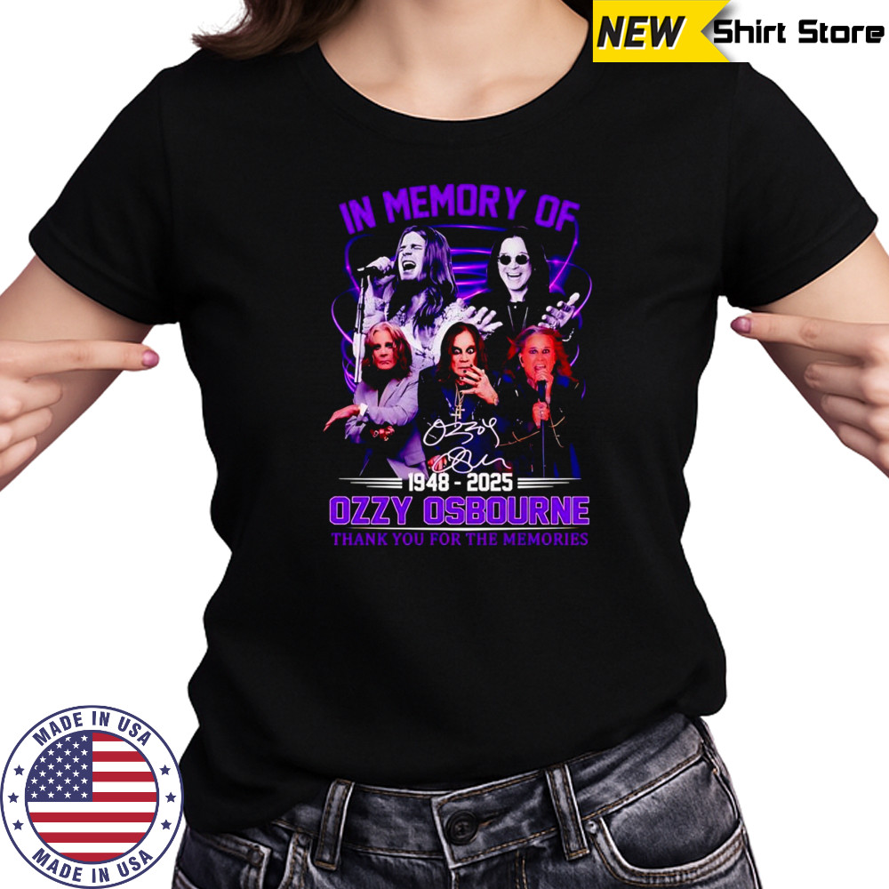In memory of 1948 2025 Ozzy Osbourne thank you for the memories shirt Women's T-shirt