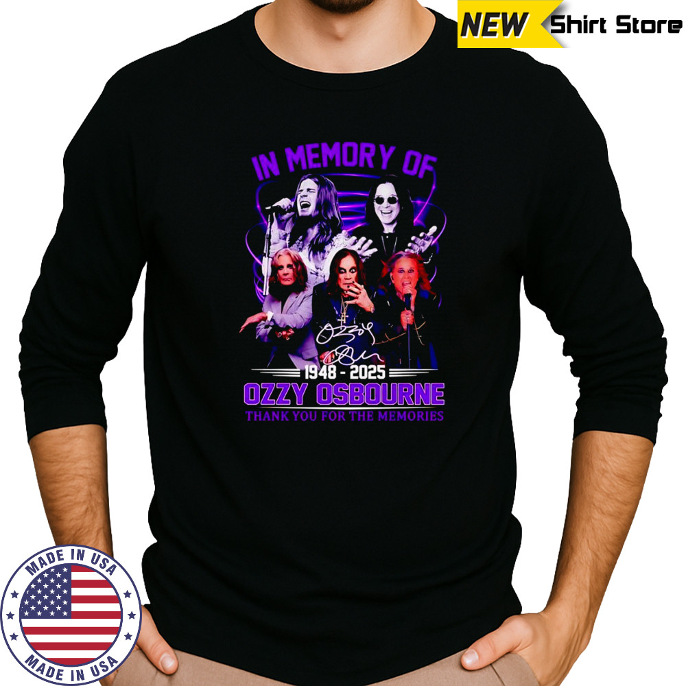 In memory of 1948 2025 Ozzy Osbourne thank you for the memories shirt Long Sleeved
