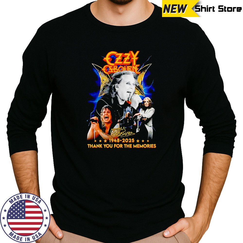 Ozzy Osbourne 1948 2025 thank you for the memories shirt Long Sleeved