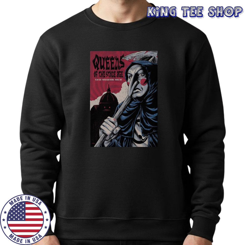 Queens Of The Stone Age Jul 15 2025 Piazza Duomo In Pistoia Italy Tour T-Shirt Sweatshirt