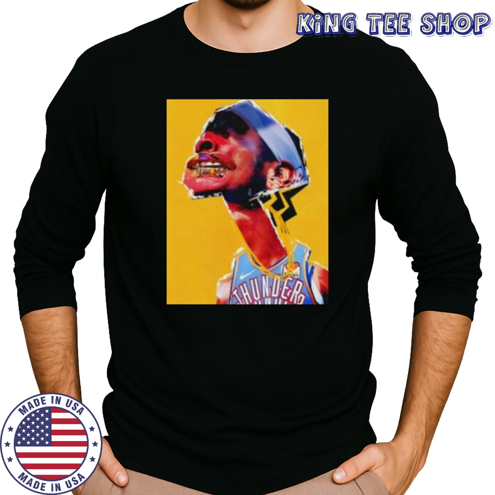 Shai Gilgeous Alexander grillz Oklahoma City Thunder Basketball art shirt Long Sleeved