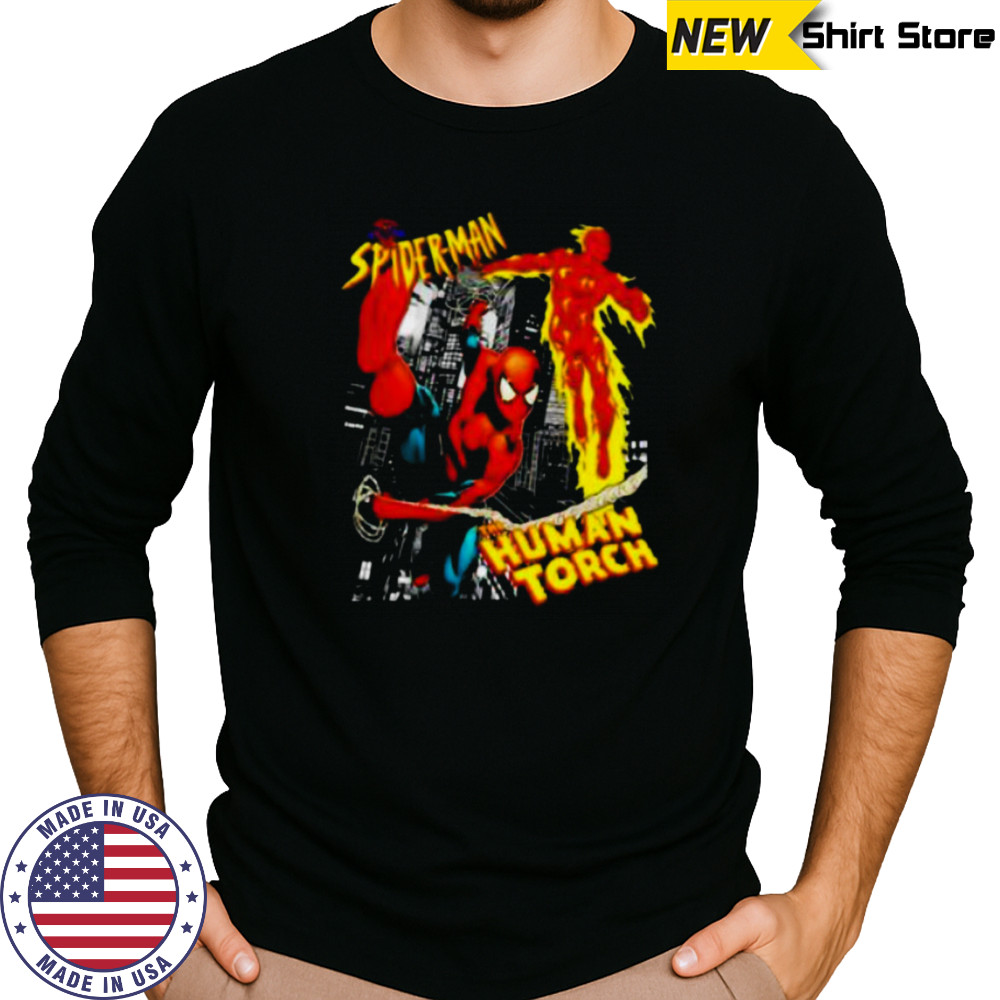 Spider man the Human Torch shirt Long Sleeved