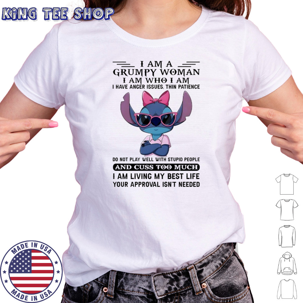 Stitch I am a Grumpy Wpman I am who I am I have anger issues shirt Women's T-shirt