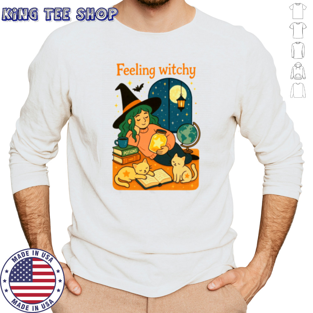 Feeling Witchy Magical Cozy Night Vibes Shirt Long Sleeved