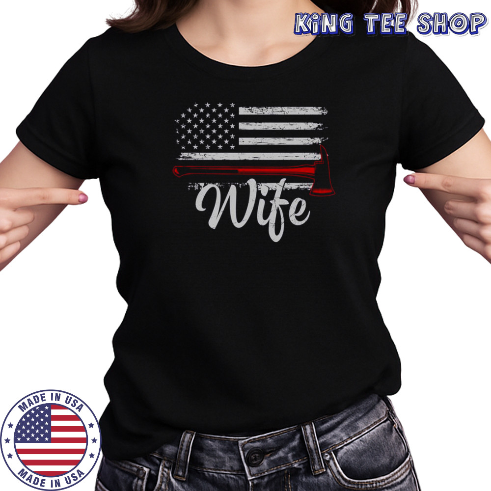 Firefighter Wife America Flag Fire Axe T-Shirt Women's T-shirt