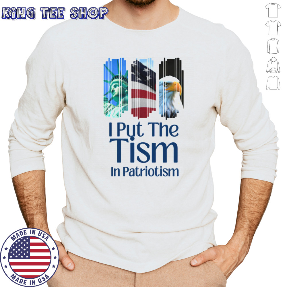 I Put The Tism In Patriotism Retro Autism Support USA Shirt Long Sleeved