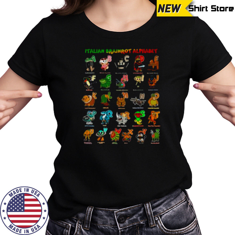 Italian BRAINROT Alphabet Meme Genz Character Shirt Women's T-shirt