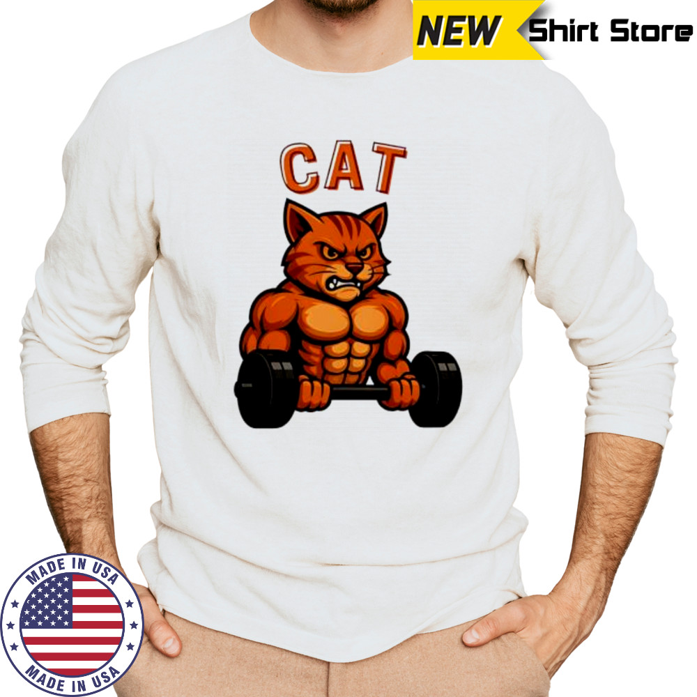 Cat Gym Weightlifting shirt Long Sleeved